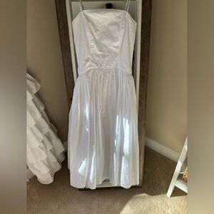 Madewell White Strapless Cotton Dress